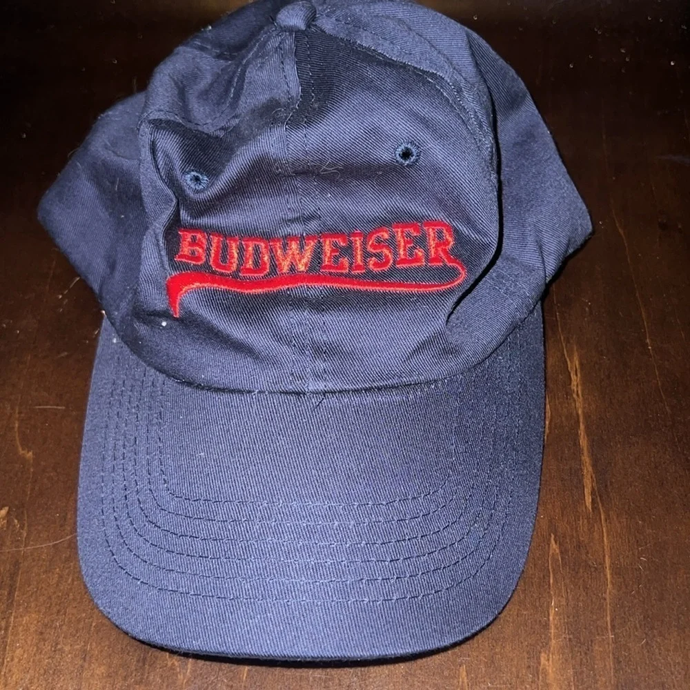 Retro Budweiser Navy Cap with Red Embroidery
